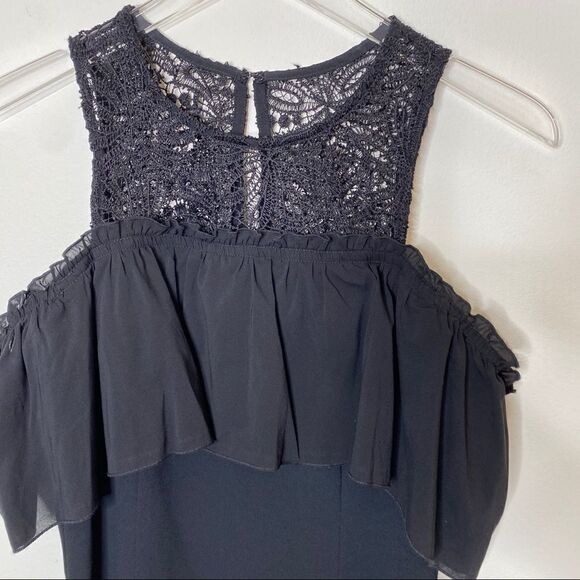 Trina Turk Black Cold Shoulder Mini Dress Size 0 - Picture 4 of 8